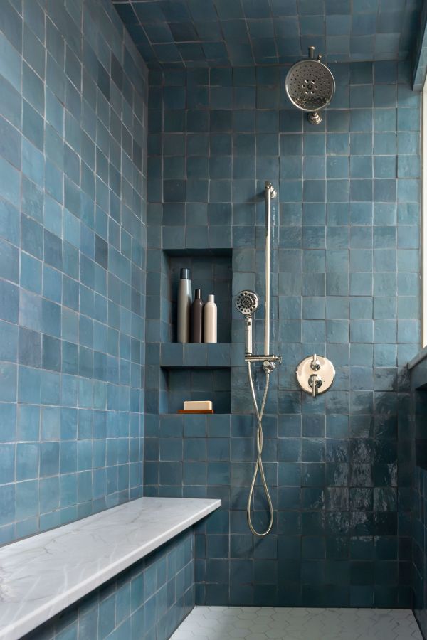 shower bench in steam shower