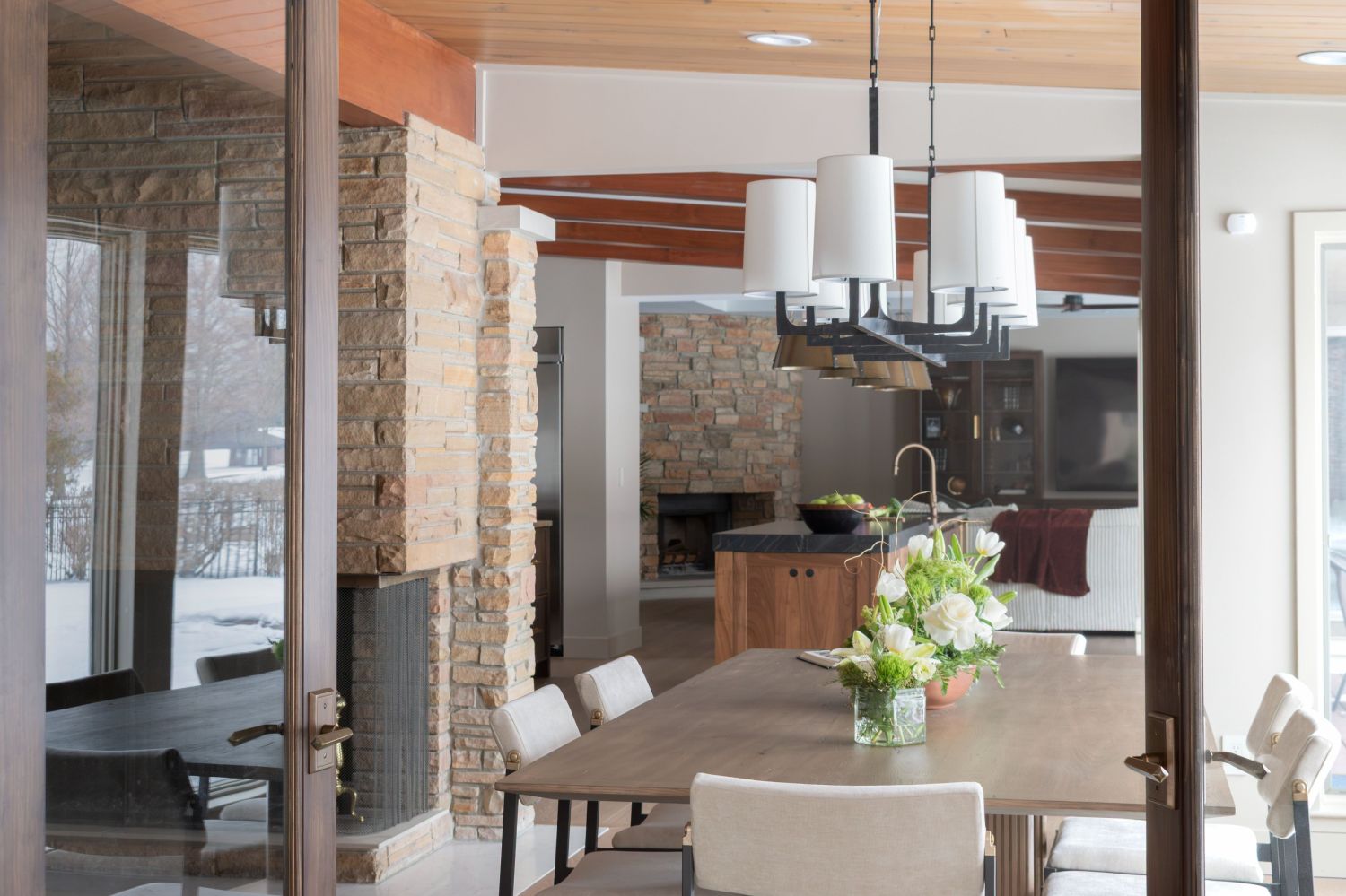 dining room in mid century home