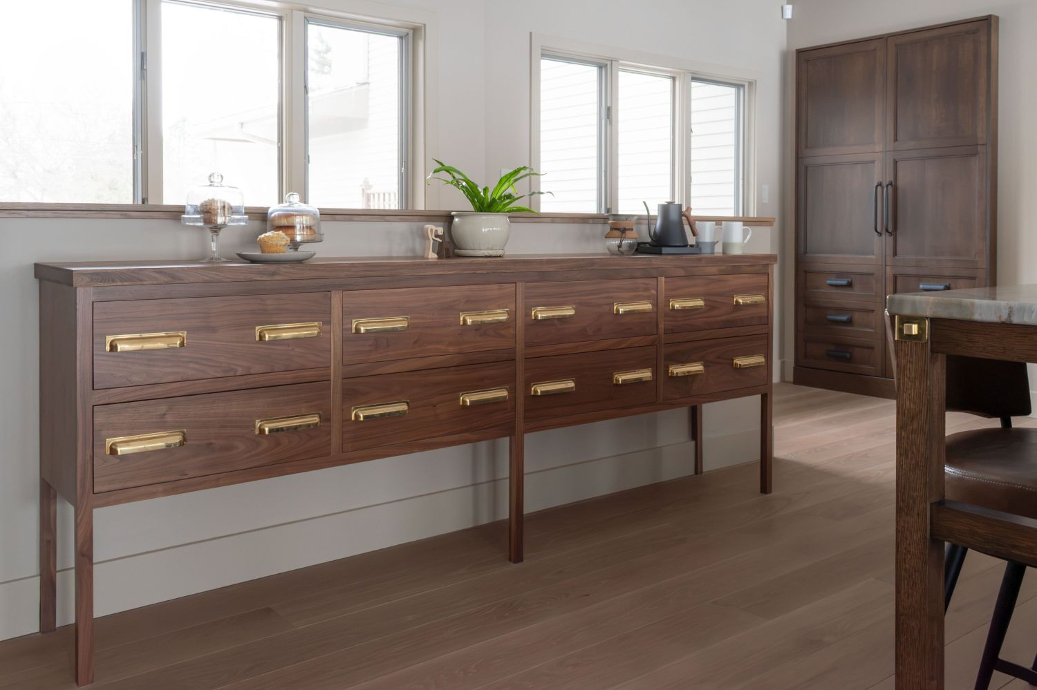 custom buffet in kitchen by platowoodworks