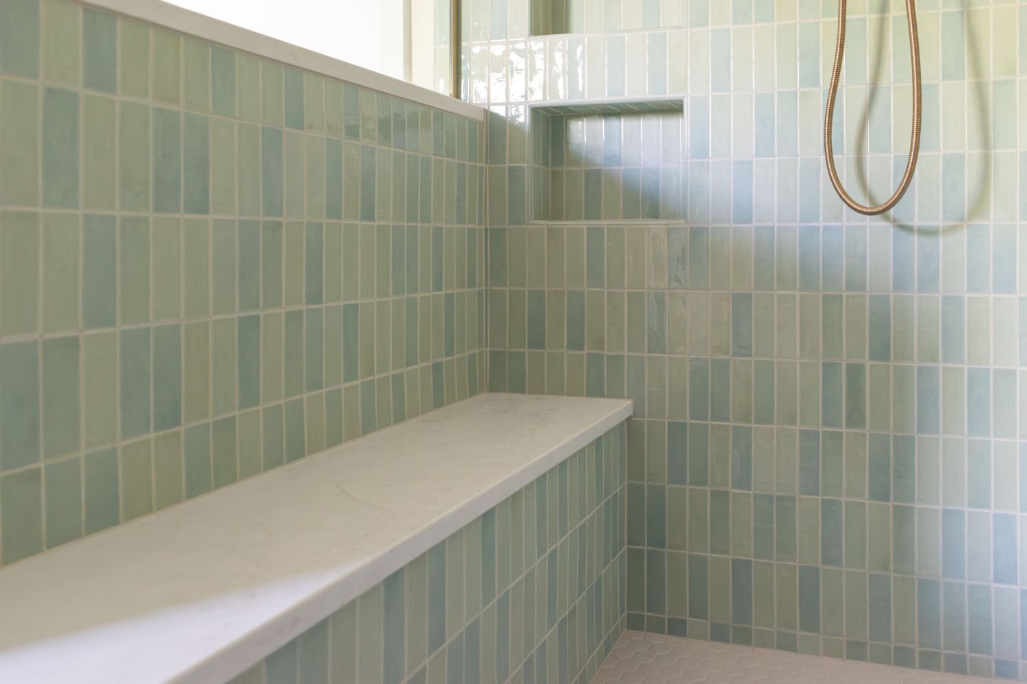 shower bench with wow tile