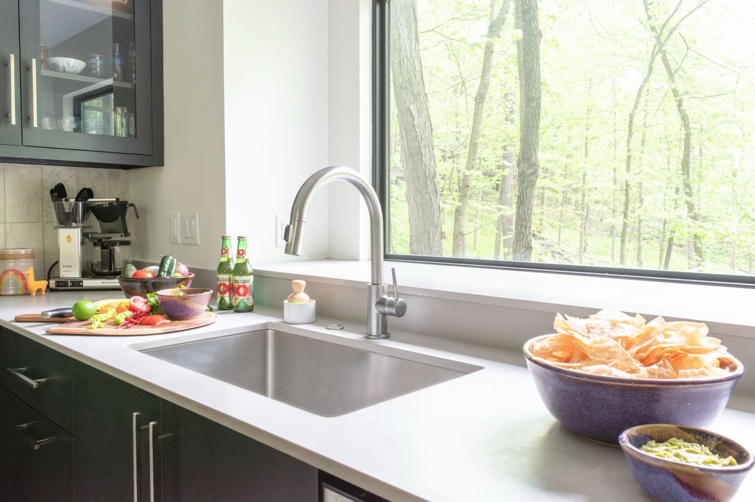 Kitchen sink with beautiful view out window