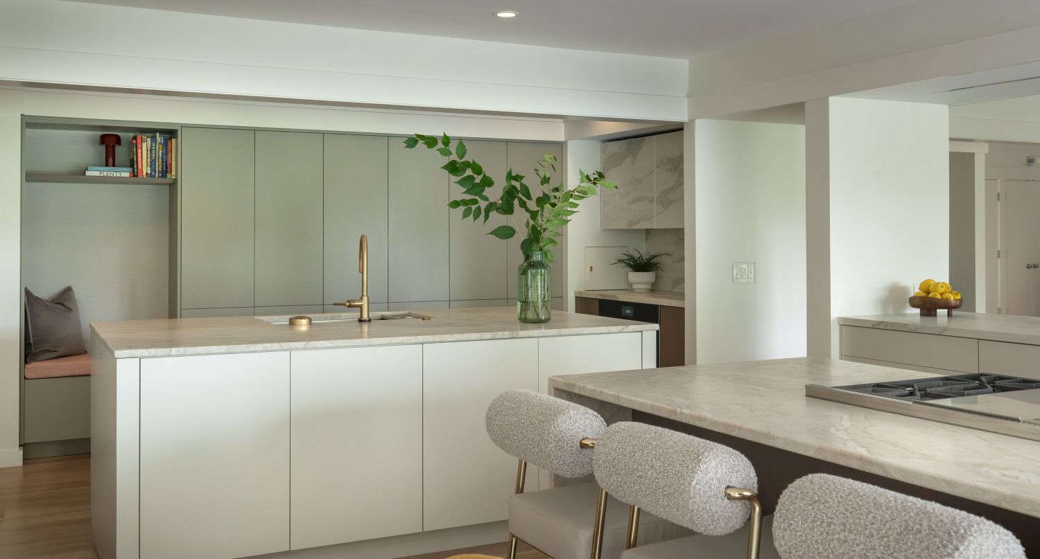 galley sink  in kitchen island by plato woodworks