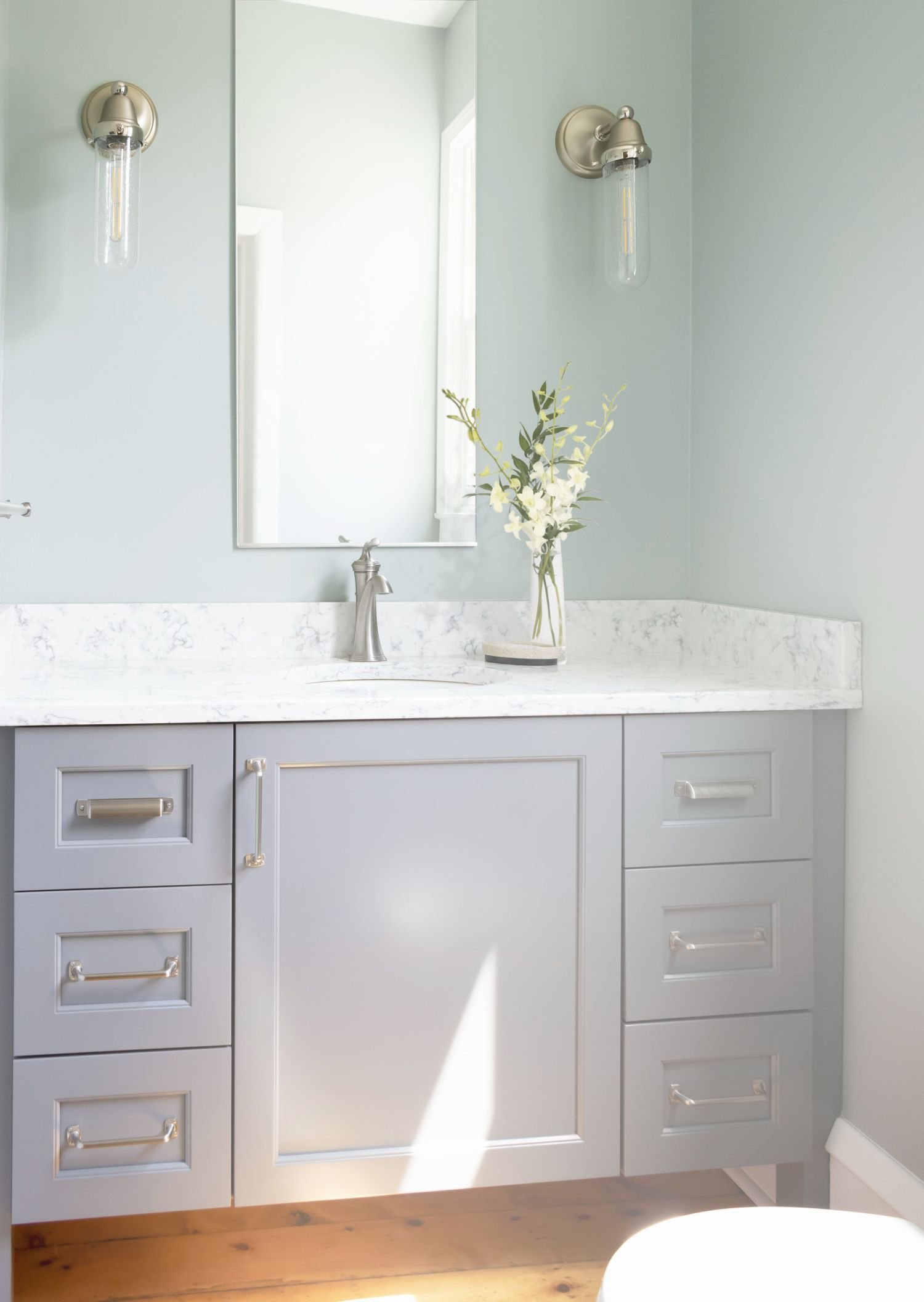 vanity in powder room