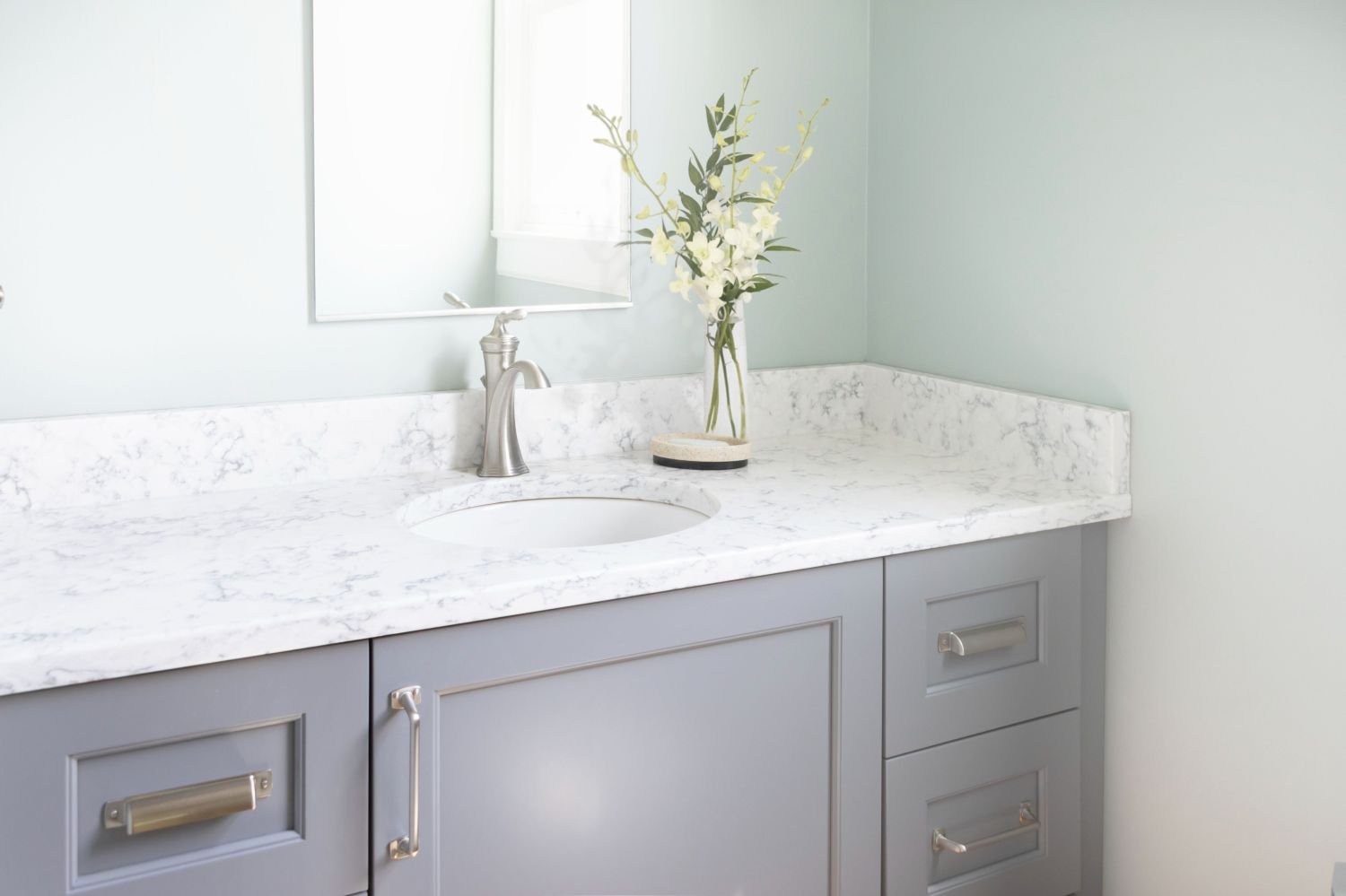 vanity in powder room