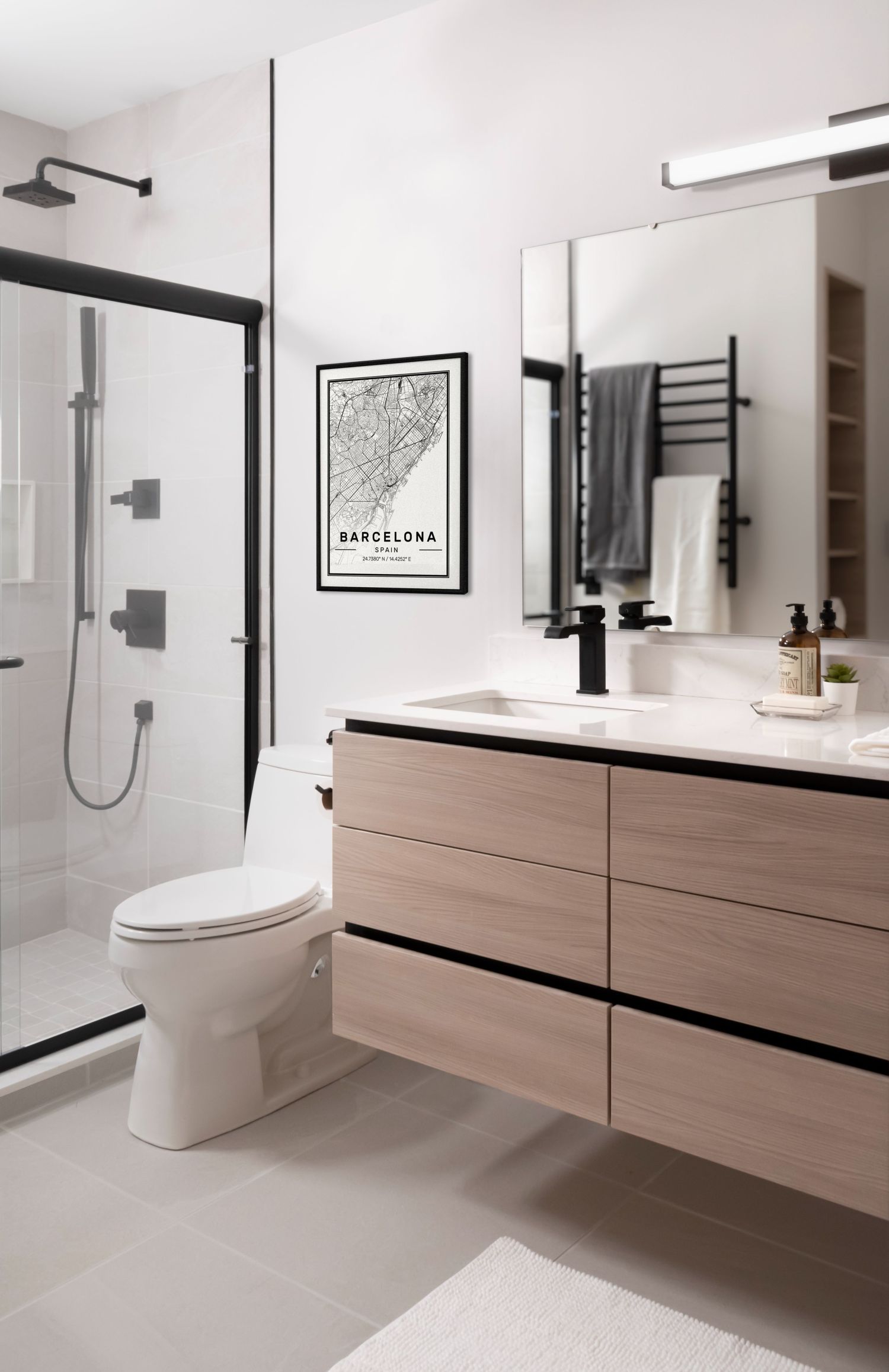 eclipse floating vanity in modern bathroom
