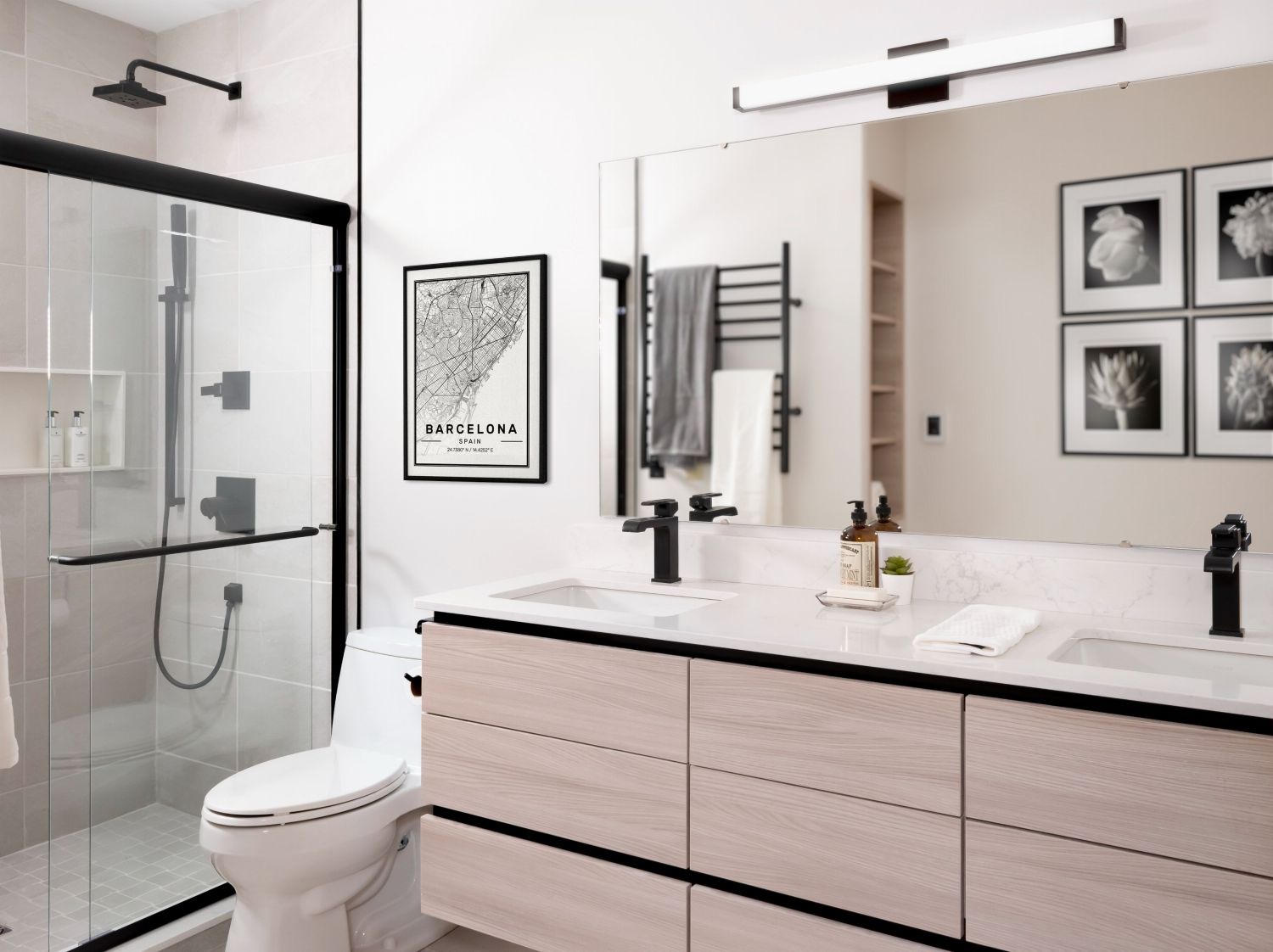 modern bath vanity with gola channels. eclipse cabinetry