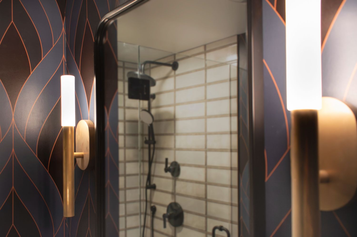 wall sconces in basement bath
